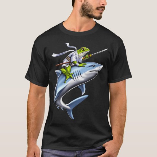 Kikker Samurai Ninja Ridder Haai T-shirt (Voorkant)