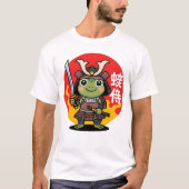 Kikker Samurai Warrior Art T-shirt (Voorkant)