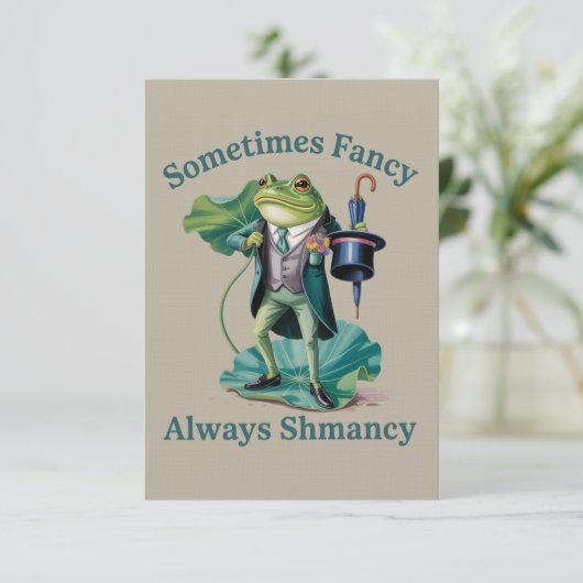 Kikker Sarcasme Soms Fancy Altijd Shmancy Kaart (Staand voorkant)