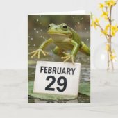 Kikker Schrikkeljaar Verjaardag Kaart (Gele Bloem)