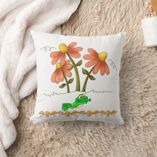 Kikker Sierkussen van paddenstoelen (Deken)