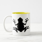 Kikker Silhouette; geel Tweekleurige Koffiemok (Links)