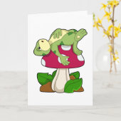 Kikker slaapt met paddestoel kaart (Gele Bloem)