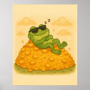 Kikker slaapt op Gold Hill Poster