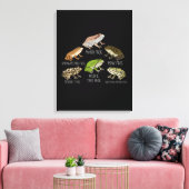 Kikker Soorten Kikker Rassen Herping Amfibieën Kik Canvas Afdruk (Insitu (Woonkamer))