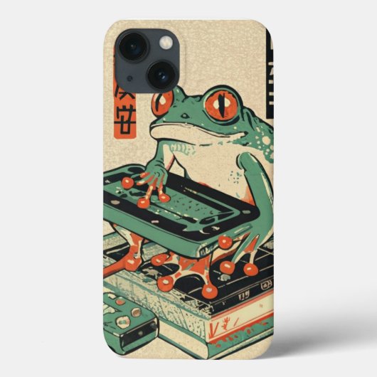 Kikker speelt pc-games, Ukiyo-e kikkerkunst, Kikke Case-Mate iPhone Case (Achterkant)