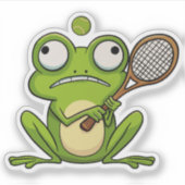 Kikker speelt tennis sticker (Voorkant)