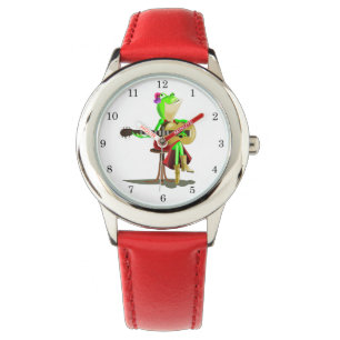 Kikker spelen gitaar grappig horloge