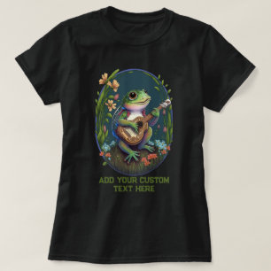 Kikker Spelen Gitaar Wildbloem Toad, Kikker Lovers T-shirt