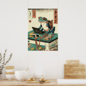 Kikker Spelen PC Spelletjes, Ukiyo-e Kikker Kunst, Poster (Keuken)