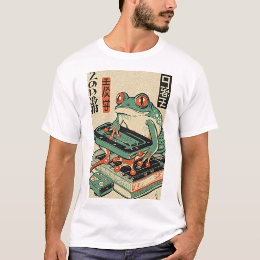 Kikker Spelen PC Spelletjes, Ukiyo-e Kikker Kunst, T-shirt (Voorkant)