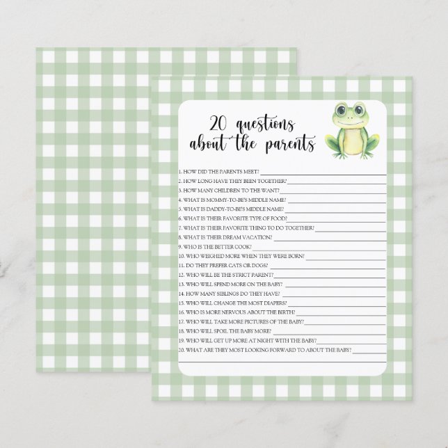 Kikker - spelletjes - 20 vragen over de ouders (Voorkant / Achterkant)