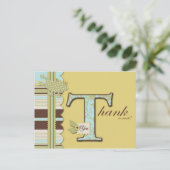 Kikker springen en streepprint Dank u Briefkaart (Staand voorkant)