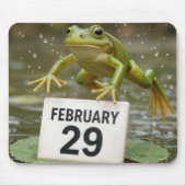 Kikker springt over 29 februari datum muismat (Voorkant)