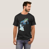 Kikker springt, water spetterend - Amfibie - Grapp T-shirt (Voorkant volledig)