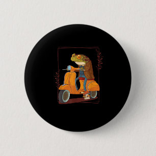 Kikker Step-Mushroom Goblincore Academië Ronde Button 5,7 Cm