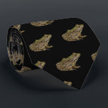 Kikker Stropdas<br><div class="desc">A fotograaf of a lovely green and brown frog! Customize by adding/changing text or by changing the background color to suit yourself.</div>