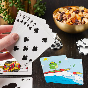 Kikker surfen pokerkaarten