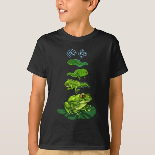 Kikker Tadpole Biology Metamorphosis Life Cycle Ar T-shirt (Voorkant)