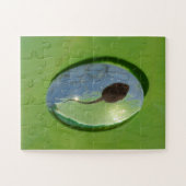Kikker Tadpole zwemmen in waterval Legpuzzel (Horizontaal)