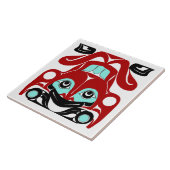 Kikker-Tegel - NW Coast Indian Formline Style Tegeltje (Zijkant)