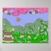 kikker tegen damestekens poster (Voorkant)