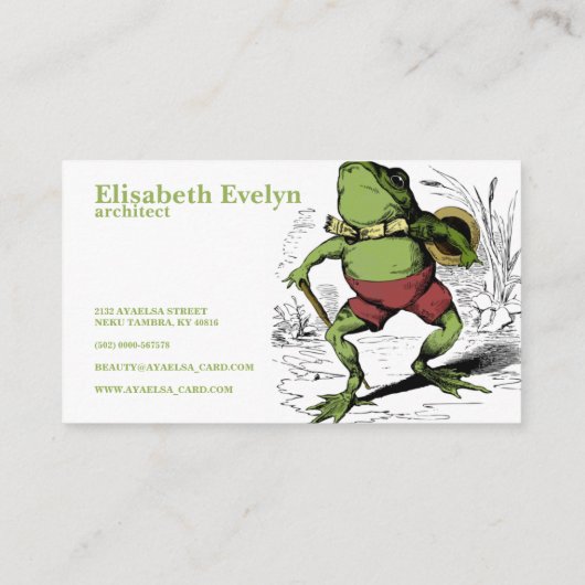 Kikker tekening visitekaartje (Achterkant)