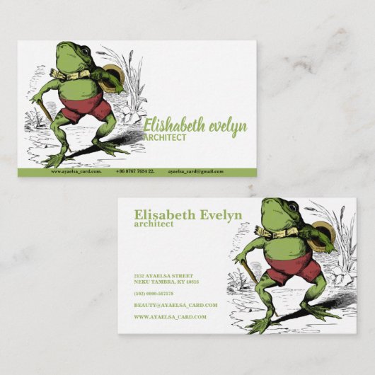 Kikker tekening visitekaartje (Voorkant / Achterkant)