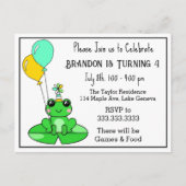 Kikker Thema Verjaardagsuitnodigingen Briefkaart (Voorkant)