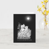 Kikker Toad Koppel Onder Volle Maan Romantische Li Kaart (Gele Bloem)