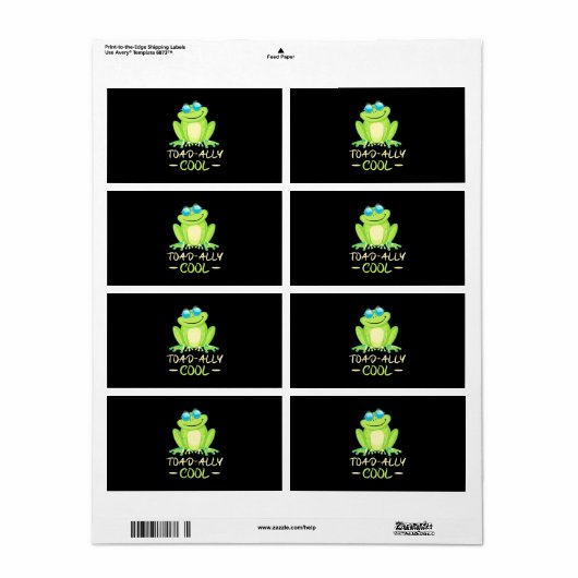 Kikker Toadally Cool Etiket (Full Sheet)