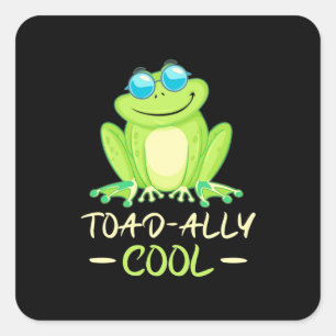 Kikker Toadally Cool Vierkante Sticker