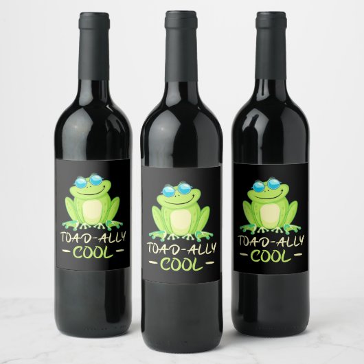 Kikker Toadally Cool Wijn Etiket (Flessen)
