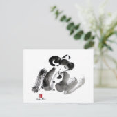 Kikker, traditioneel Sumi-e Ink Painting Briefkaart (Staand voorkant)