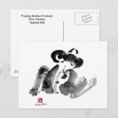 Kikker, traditioneel Sumi-e Ink Painting Briefkaart (Voorkant / Achterkant)