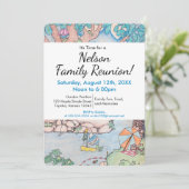 Kikker Treehouse Familie Reünie Uitnodiging, Klant Kaart (Staand voorkant)