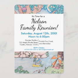 Kikker Treehouse Familie Reünie Uitnodiging, Klant Kaart
