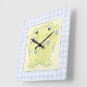 Kikker Trio op de kledij van Gingham Vierkante Klok (Hoek)