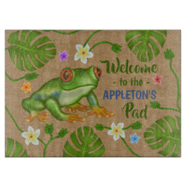 Kikker Tropisch Onthaal aan de Persoonlijke Naam v Snijplank