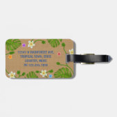 Kikker Tropische zomervakantie | Gepersonaliseerd Bagagelabel (Achterkant horizontaal)