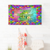 Kikker Turtle Gepersonaliseerd karakter verjaardag Spandoek (Insitu)