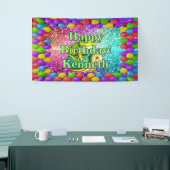 Kikker Turtle Gepersonaliseerd karakter verjaardag Spandoek (Beurs)