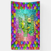 Kikker Turtle Gepersonaliseerd karakter verjaardag Spandoek (Verticaal)