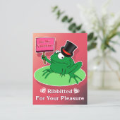 Kikker Valentijn in een hoge hoed Be My Valentijn Briefkaart (Staand voorkant)