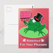 Kikker Valentijn in een hoge hoed Be My Valentijn Briefkaart (Voorkant / Achterkant)