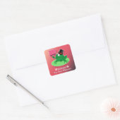 Kikker Valentijn in een hoge hoed Be My Valentijn  Vierkante Sticker (Envelop)