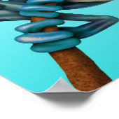 Kikker van de blauwe boom met oogbril poster (Hoek)