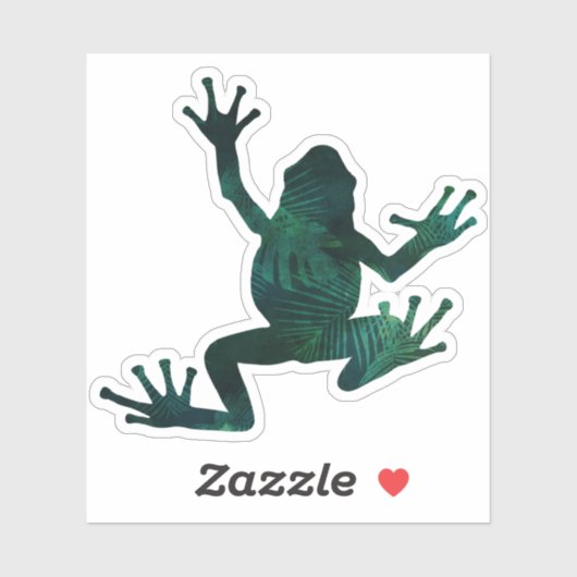 kikker van de botanische boom sticker (Vel)