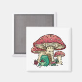 Kikker van de katoenkern met champignon magneet (Voorkant / Achterkant)