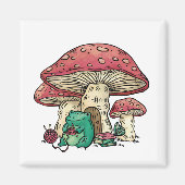 Kikker van de katoenkern met champignon magneet (Voorkant)